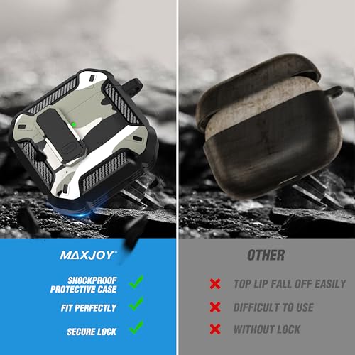 for AirPods 4 Case & AirPods 5 Case with Magnetic Lock, White Camo - color: Camo White, size: AirPods 4 Case 2024 / AirPods 5 Case 2026