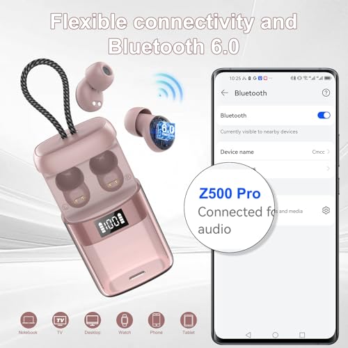 Sleep Earbuds Bluetooth 6.0 in Ear, Sleep Headphones with Sleep Monitor APP, 2026 New Mini Sleep Ear Buds with Small Earplugs for Side Sleepers, 48H Playtime Sleep Earphones with Sleep Mode Rose - color: Rose Gold