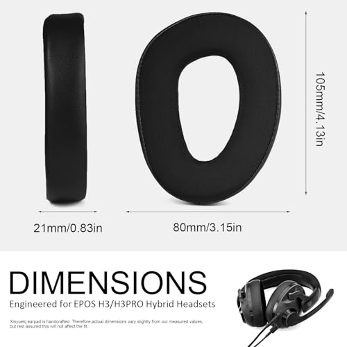 Replacement Ear Pads Compatible with EPOS H3 H3PRO Hybrid Gaming Headset, Cooling Gel Memory Foam Ear Cushions, Black
