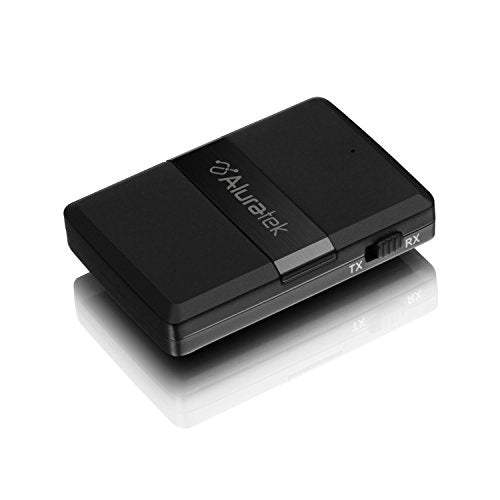 Aluratek Bluetooth V5.0 Audio Receiver and Transmitter Adapter with Low Latency for TV, PC, Auto, Airpline, MP3 Player (Connect to 2 Devices Simultaneously), AUX/RCA - ABC01F