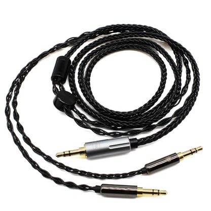 Youkamoo Replacement Upgrade Cable Compatible with Hifiman Sundara, Ananda, Arya, HE400SE, HE4XX, HE-400i, Edition XS Headphones Dual 3.5mm to 3.5mm Male Silver Plated Braided 6.5ft/2m - size: 6.6 ft (2 m)