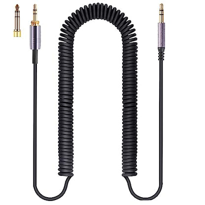 FAAEAL Solo4 Coiled Audio Cable Compatible for Dre Beats Studio3 Solo3 Marshall Major 3 Major 4 Headphones 3.5mm Extension Cable with 6.35mm Adapter(4.2ft-14ft) - size: 4.2ft-14ft