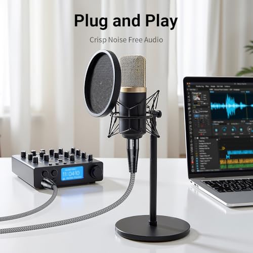 XLR Cables 6.6ft/2m, Premium Microphone Cable,XLR Male to Female Balanced Microphone Cord 3 pin,Nylon Braided Mic Cord - size: 6.6FT/2m