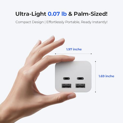 MiniPack Expansion Dock for Mac mini M4 | 6-Port USB-C Hub with Dual 10Gbps Adapters, 2 * 10G USB-C/ 2 * 10G USB-A/SD TF 3.0 Card Reader | High-Speed Data Transfer & Multi-Device Connectivity - color: Light gray