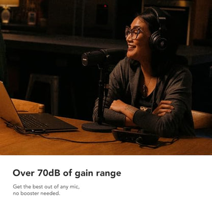 Focusrite Vocaster One Studio – Podcasting Interface for Solo Podcast Recording with Professional Quality Vocaster DM1 Dynamic Microphone & HP60v Headphones. 1 Mic Input & Headphone Output | Podcasting Interface for Solo Podcast Recording with Vocaster DM