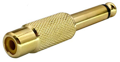 RCA to 1/4 Adapter, Gold Plated Male to Female, 6.35mm TS Jack to RCA Audio Connector, 5 Pack
