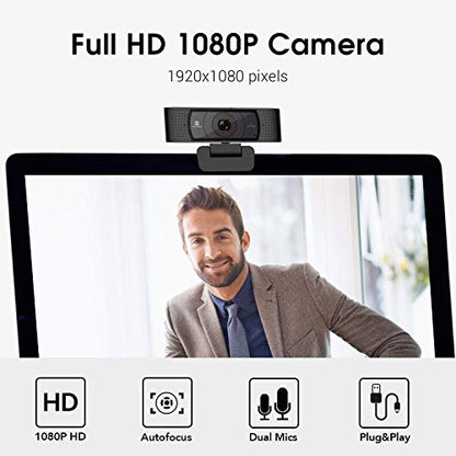 HD Webcam 1080P with Microphone & Cover Slide, 928A Pro USB Computer Web Camera Video Cam for Streaming Gaming Conferencing Mac Windows PC Laptop Desktop - style: modern