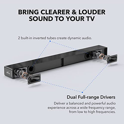 LARKSOUND Sound Bar for TV, Surround Sound System, TV Speaker Soundbar with Bluetooth/HDMI ARC/Optical/AUX/USB, 31 Inch | 60W 2.0 channel soundbar with 4 EQ modes, Night Mode, HDMI ARC, Optical, AUX, USB & Bluetooth 5.0. - size: 31 inch