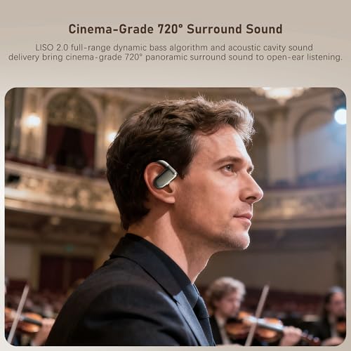 Wireless Earbuds, Open-Ear Sports Bluetooth Headphones, Acoustic Chamber Audio, ANC Call Noise Reduction, Smart Digital Display, Physical Buttons, IPX5 Water Resistant, for Cycling Workouts - color: White