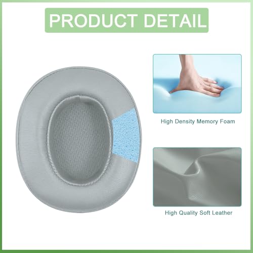 Replacement Earpads for Skullcandy Crusher EVO Headphones,Compatibel Crusher EVO Replacement Ear Pads,Upgraded Ear Covers with Soft Protein Leather,Optimized Noise Isolation Memory Foam (Light Grey) - color: Light Grey