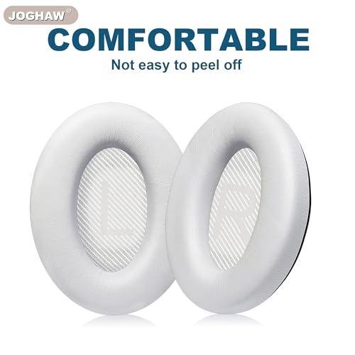 Headphones Replacement Ear Pads, Protein Leather earpad Cushions for Bose Quiet Comfort QC35 Headphones, Replacement Earpads, Softer Memory Foam - White - color: White