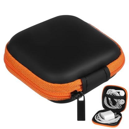Mini EVA Headphone Case with Smooth Zipper for Travel Storage - color: Orange