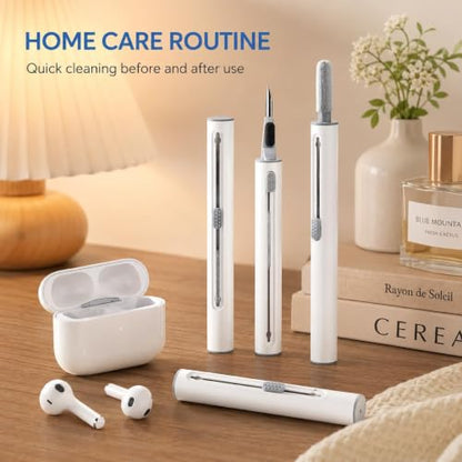 Airpod Cleaner Kit, Earbud Cleaning Kit for Airpods Pro 1 2 3,Multi-Function Cleaning Pen with Soft Brush Flocking Sponge, Suitable for Earbuds Case, iPhone Charger Port, Bluetooth Headset