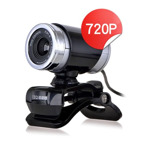 NOLITOY USB 720P Webcam with Microphone and Clip, Black Plastic Camera | Built in Noise Reduction, 30FPS Video, USB 2.0 Connection, for Teleconference and Photo Use