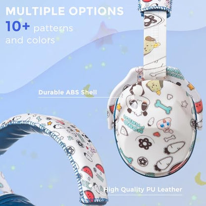 Kids Ear Protection Safety Ear Muffs, NRR 25dB Noise Reduction Children Earmuffs, Hearing Protectors for Sleeping, Studying, Airplane, Concerts, Fireworks-Panda with Blue Band - color: Blue Band Panda