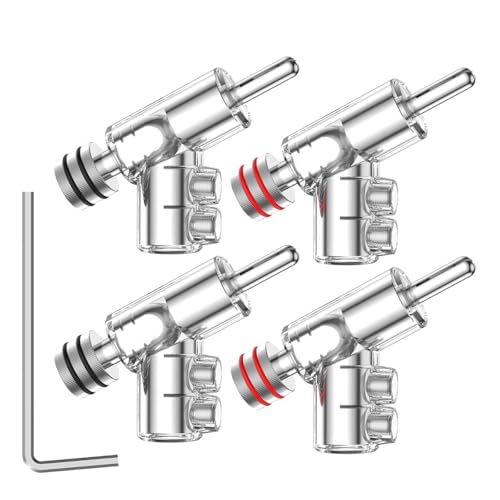 Viborg 4X Banana Plugs Rhodium Plated 45° Angled Screw Locking Speaker Connectors for Sound Systems - color: Rhoidum