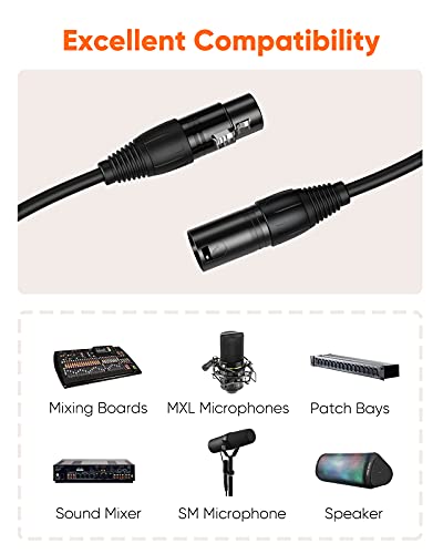 CableCreation 3Pin XLR Male to Female Balanced Microphone Extension Cable - size: 20 Feet, style: 【1 Pack】
