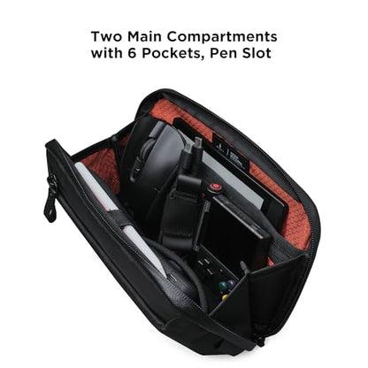 ALPAKA Elements Tech Case 미니 테크 파우치 1.5L 케이블 백 블랙 X-Pac VX42 | 내후성 원단, YKK 아쿠아가드 지퍼, 탈착식 어깨끈, 전자 제품 및 액세서리, 일상 업무 여행에 이상적 - color: 블랙-1.5L-X-Pac VX42