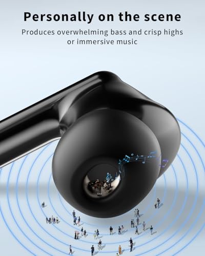XIAOWTEK Wireless Earbuds, Bluetooth 5.4 Ear Buds Bass Stereo, Headphones with Noise Cancelling Mic, LED Display in Ear Earphones Clear Calls, IP7 Waterproof Bluetooth Earbuds for Phone/Android/iPad - color: Soft Black