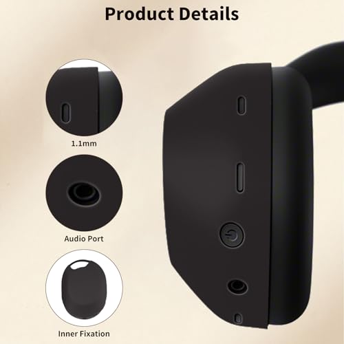 for Sony WH-1000XM6 Case Cover, 3 Sets Silicone Sweat Cover, KONXISA Eeadphones Protective Case for Sony WH-1000XM6 Earpad/Ear/Headband Covers Protector, Washable Sweatproof(Black) - color: Black