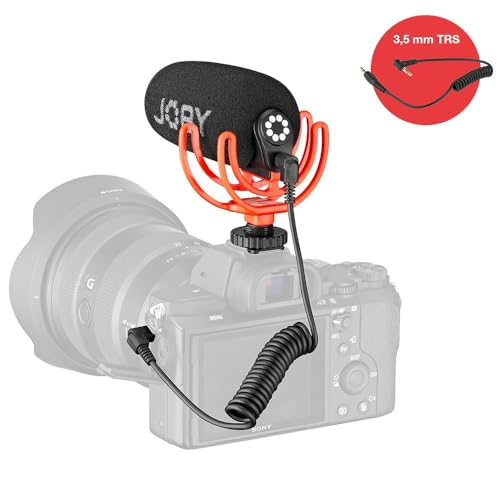 JOBY Wavo On-Camera Vlogging Compact Microphone Super Cardioid Pattern with Rycote Duo-Lyre for Smartphone, CSC, Mirrorless, Vlogging, Youtuber, Podcast, IRL, Content Creators | Supplied with both a cable for mobile phones (TRRS) and cameras (TRS) this, I