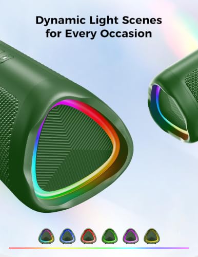Bluetooth Speaker, 20W HD Sound, Portable Wireless, IPX5 Waterproof, Up to 24H Playtime, TWS Pairing, for Home/Party/Outdoor/Camping/Beach Essentials, Electronic Gadgets, Birthday Gift (Green) - color: Green