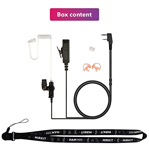 Walkie Talkie Earpiece with Mic K2-Pin Compatible with Baofeng BF-F8HP, UV-82L, UV 5R, BF-F8HP, UV-5R MK 3/4/5, UV-82 MK 3/4/5 - Radio Earpiece with Mic Acoustic Tube Earpiece Push to Talk Microphone - style: Earset