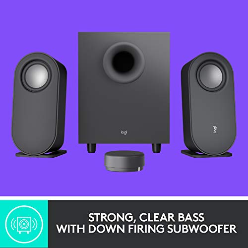 Logitech Z407 Bluetooth Computer Speakers with Subwoofer and Wireless Control, Immersive Sound, Premium Audio with Multiple Inputs, USB Speakers | Wireless control, immersive sound, premium audio, multiple inputs, USB connection