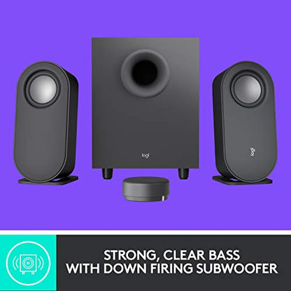 Logitech Z407 Bluetooth Computer Speakers with Subwoofer and Wireless Control, Immersive Sound, Premium Audio with Multiple Inputs, USB Speakers | Wireless control, immersive sound, premium audio, multiple inputs, USB connection