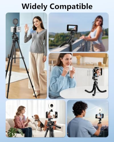 UBeesize Vlogging Kit for Phone with 2 Wireless Mics, 2 Tripods & LED Light