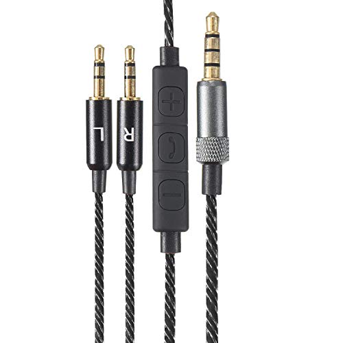 Sol Republic Master Tracks HD/Tracks HD2/Sol Republic V8/Sol Republic V10/Sol Republic 12/Sol Republic X3용 교체 케이블 코드 (원격 볼륨 및 마이크 케이블 - 블랙) - color: 블랙1.