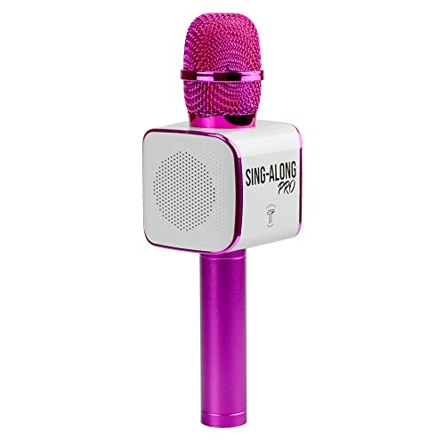 Sing-Along PRO Bluetooth Karaoke Microphone - Wireless Mic for Kids & Adults - Portable Karaoke Mic with Stereo Audio (Pink) - color: Pink