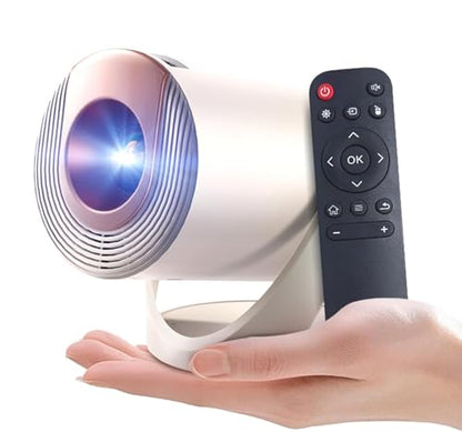Mini Projector with WiFi and Bluetooth & Android 4K Protable Smart Projector Auto Vertical Keystone Compatible with HDMI/Smartphone/USB for Movie/Gaming - color: Rose gold