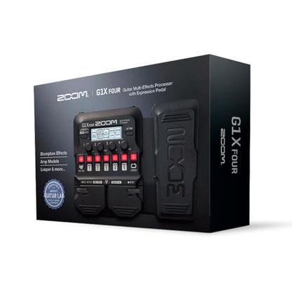 Zoom G1X FOUR Guitar Multi-Effects Processor with Expression Pedal, 70+ Effects & Amp Modeling, Looper, Rhythm Section, Tuner, Battery Powered (Pack of 10) - size: Processor Pedal (Pack of 10), style: G1X FOUR