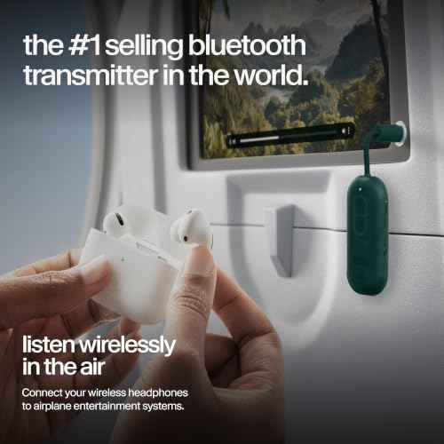 Twelve South AirFly Pro 2, Bluetooth Adapter, Pair 2 AirPods, Teal Ice | Pair 2 AirPods or Wireless Headphones – 3.5mm AUX Bluetooth Transmitter and Receiver for Cars, Boats, Treadmills, TVs & More - color: Teal Ice, style: AirFly Pro 2