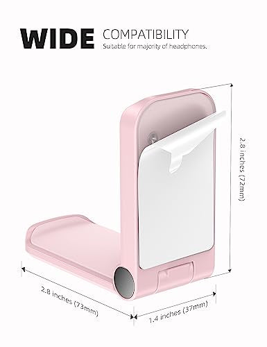 Lamicall Headphone Stand, Sticky Headset Hanger, Adhesive Headphone Holder - style: Pink - One Pack
