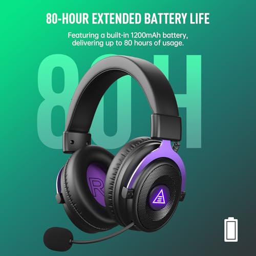 EKSA E900WT Wireless Gaming Headset with Microphone for PC Ps5 Ps4 - color: Purple