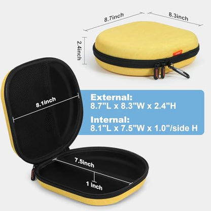 Hard Shell Headphone Case, Vibrant Travel Carrying Pouch Bags | Compatible with JBL, Sony, Bose, Soundcore Headphones, Shockproof EVA, Mesh Pocket, Carabiner - color: Yolk-Yellow