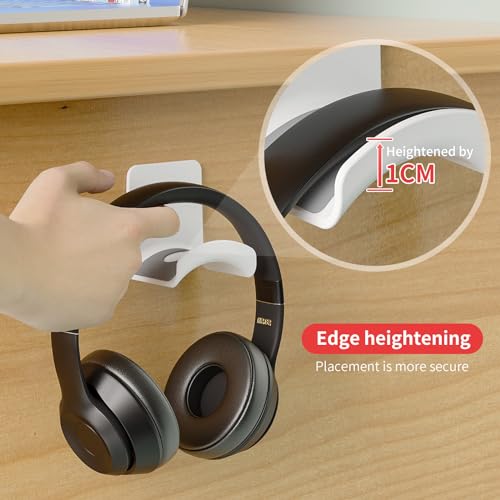 Universal Game Headphone Stand Headset Hook Adhesive Headphone Hanger for Ear Headphone, Game Accessories (Wall Mount White) - color: Wall mount White