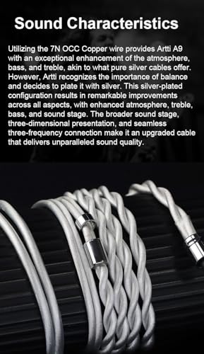 ARTTI A9 Earphone Cable 2.5/3.5/4.4mm 3in1 Plug 2 Cores 756 Strands Silver-Plated 7N OCC Copper Upgrade Cable, DQC/MMCX Plug (QDC Straight) - size: QDC STRAIGHT