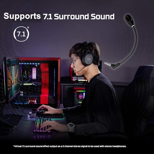 Microphone for HyperX Cloud Flight & Flight S Gaming Headsets | Detachable Mic Boom with LED Mute Indicator for PC PS5 PS4 Xbox Series X/S