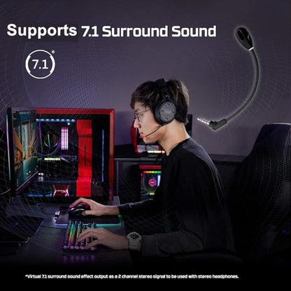 Microphone for HyperX Cloud Flight & Flight S Gaming Headsets | Detachable Mic Boom with LED Mute Indicator for PC PS5 PS4 Xbox Series X/S