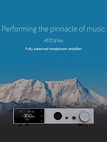 Topping A70 Pro Fully Balanced Headphone Amplifier 17000mW*2 Relay Volume Control Pre Amp with Remote Control(Black) - color: Black