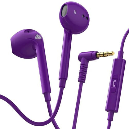 LUDOS Zenith Wired Earbuds in-Ear Headphones, 5 Year Warranty, Earphones - color: Purple, size: 3.5 mm