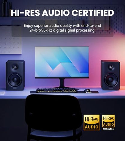 Edifier M90 Computer Speakers, 100W RMS Desktop Speakers, Black | Hi-Res Audio with LDAC, Bluetooth 6.0 Compact Speaker, HDMI eARC/Optical/USB-C/AUX Inputs, SUB Out, Remote Control for TV/PC - color: Black