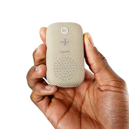 MEE Audio goSPKR Small Wearable Clip-on Bluetooth Speaker with IPX5 Water Resistance, Built-in Speakerphone with Microphone for Hands-Free Calls, Compact Design, Can Connect Up to 2 in Stereo (Beige) - color: Beige