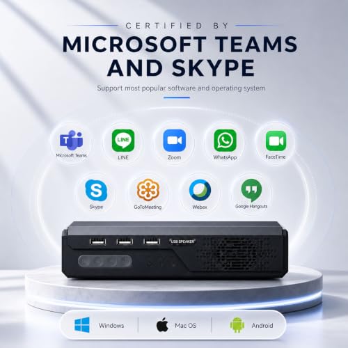 3 in 1 USB Wired Speaker with Microphone,Conference Speakerphone for PC & Laptop,360° Voice Pickup, Plug and Play, Computer Speaker for Zoom, Teams, Skype, Home Office & Online Meetings - style: Retro