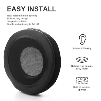 Velour Ear Pads 100 mm Universal Replacement Ear Pads Cushions Suitable Many Large Headphones Round Memory Foam Earpads Compatible with Beyerdynamic, Sennheiser, AKG, ATH, Sony & More - Black, 100mm - color: Black
