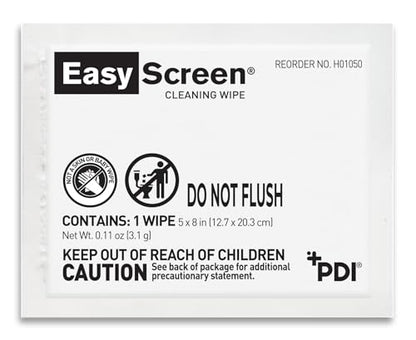 Easy Screen, Premium Screen Cleaning Wipes, Electronics, Touchscreens, and Glasses Cleaner, 50 Individual Packets Per Box, Large 5” x 8” Wipe