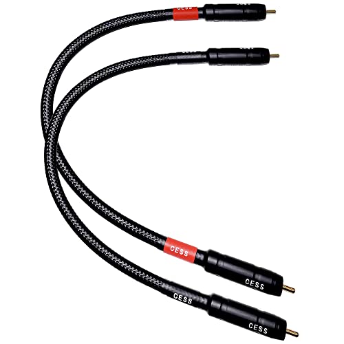 CNCESS Braided RCA Male to Male Stereo Cable, 1 ft, 2-Pack - size: 1 Foot